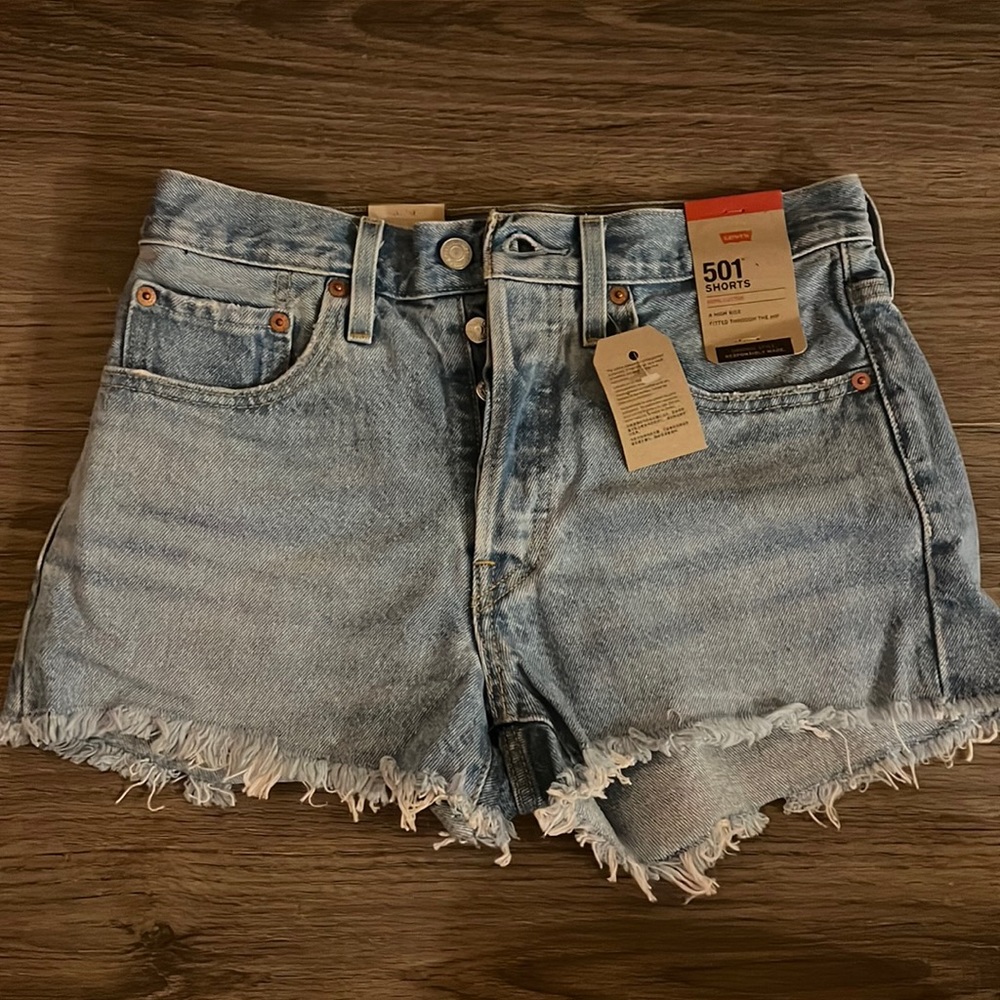 Levi Strauss 501 high rise shorts, size 26. Brand new with tags